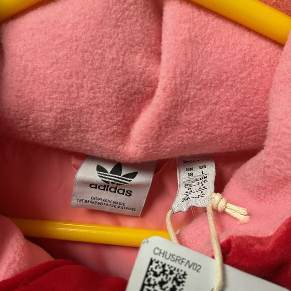 Adidas Original 70s Oversized Velvet Vest Jacket Puffer Retro Red Pink IB2030 - Picture 5 of 5